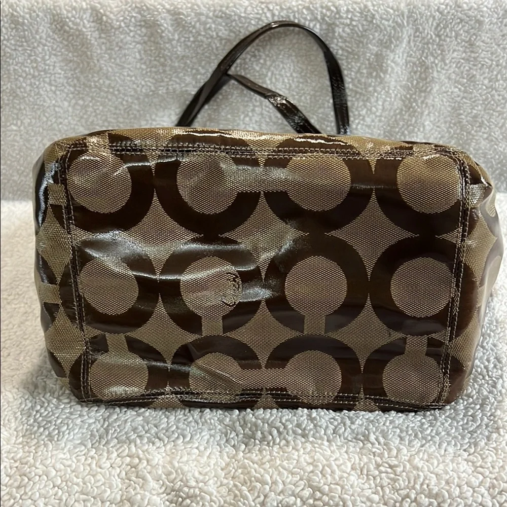 Coach Brown and Gold Shiny Women's Bag
